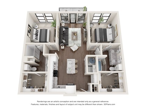 a 3 bedroom floor plan with a 1192 sq ft